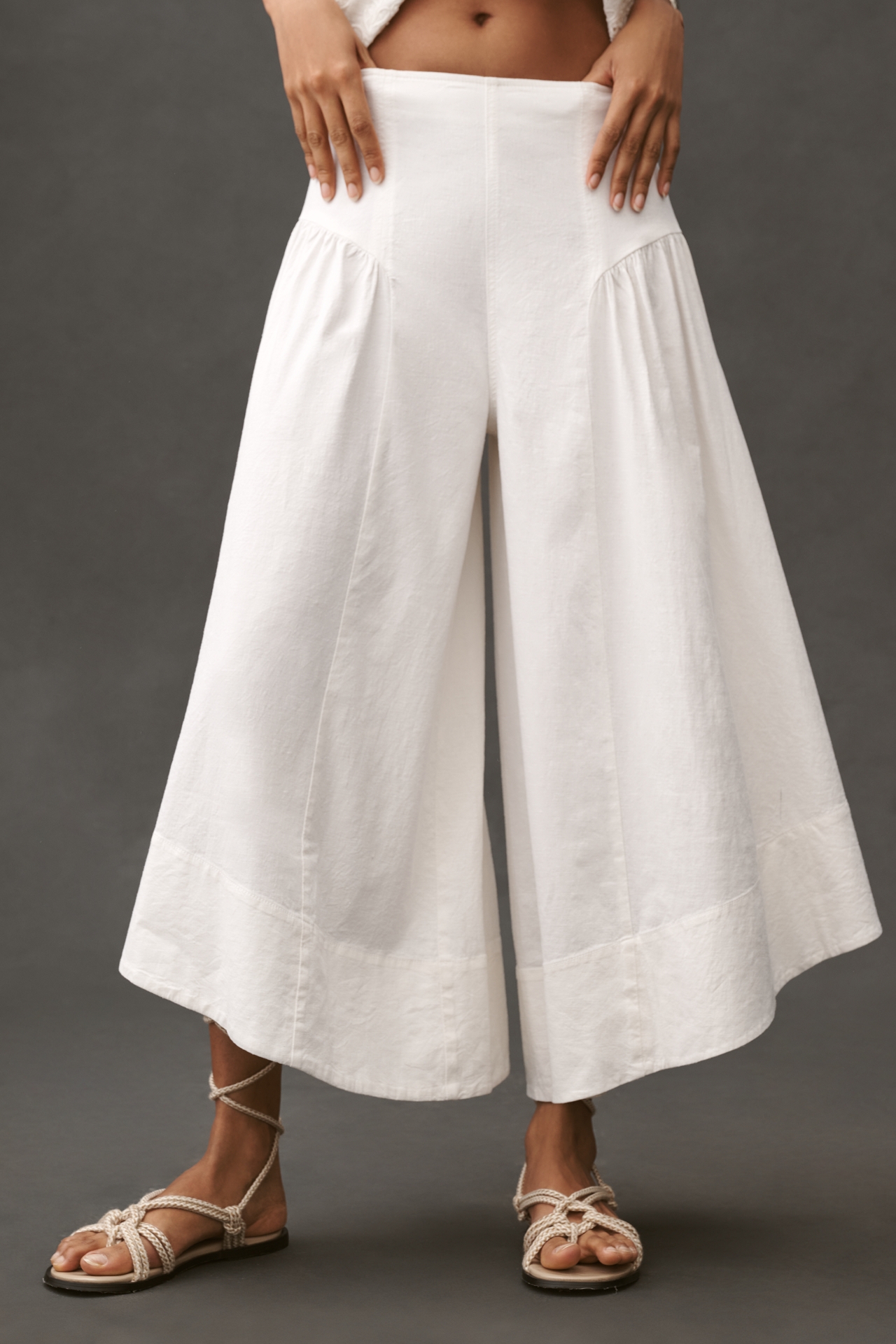 By Anthropologie Linen Extended Waist Pants