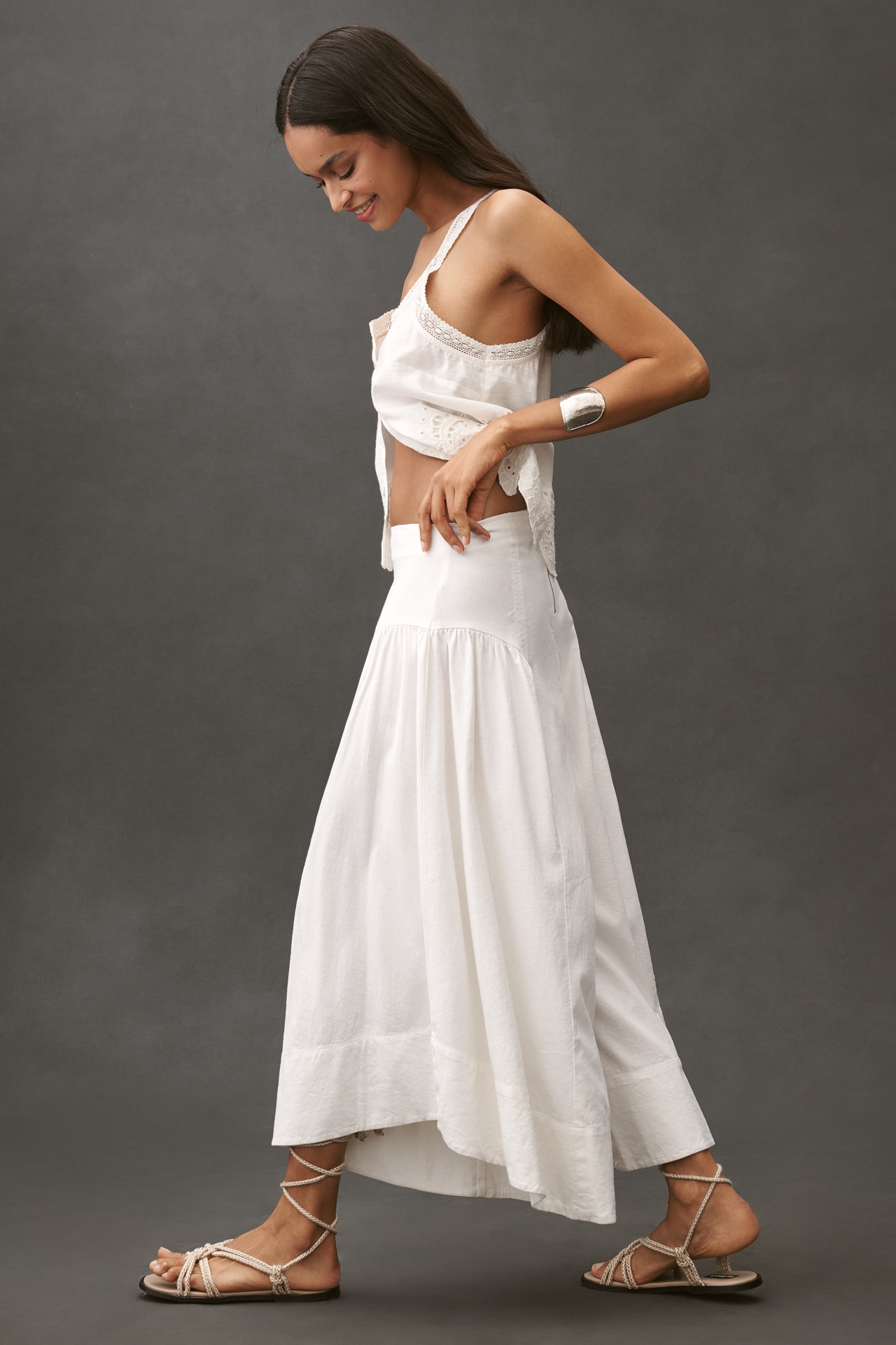 By Anthropologie Linen Extended Waist Pants