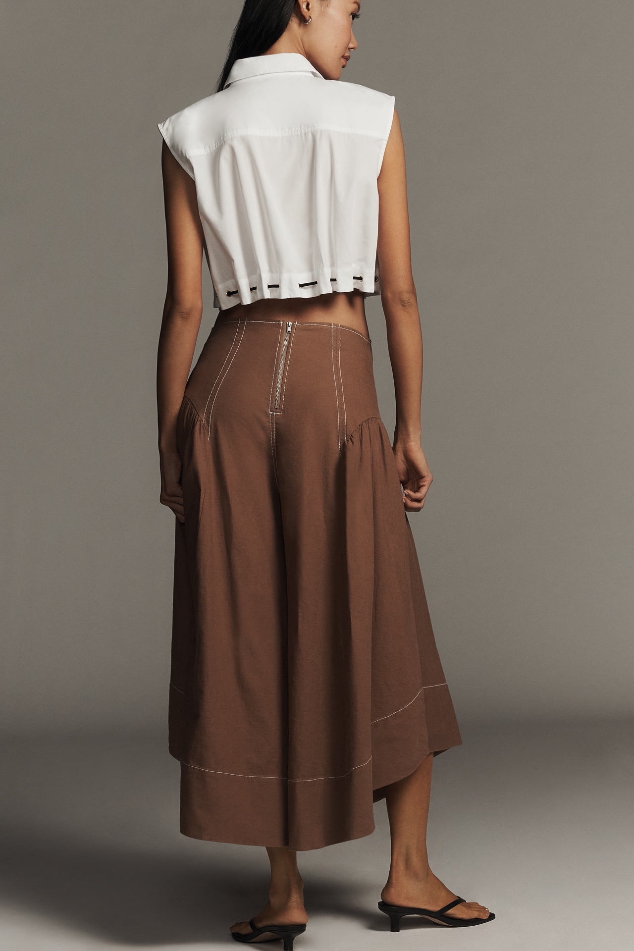 By Anthropologie Linen Extended Waist Pants