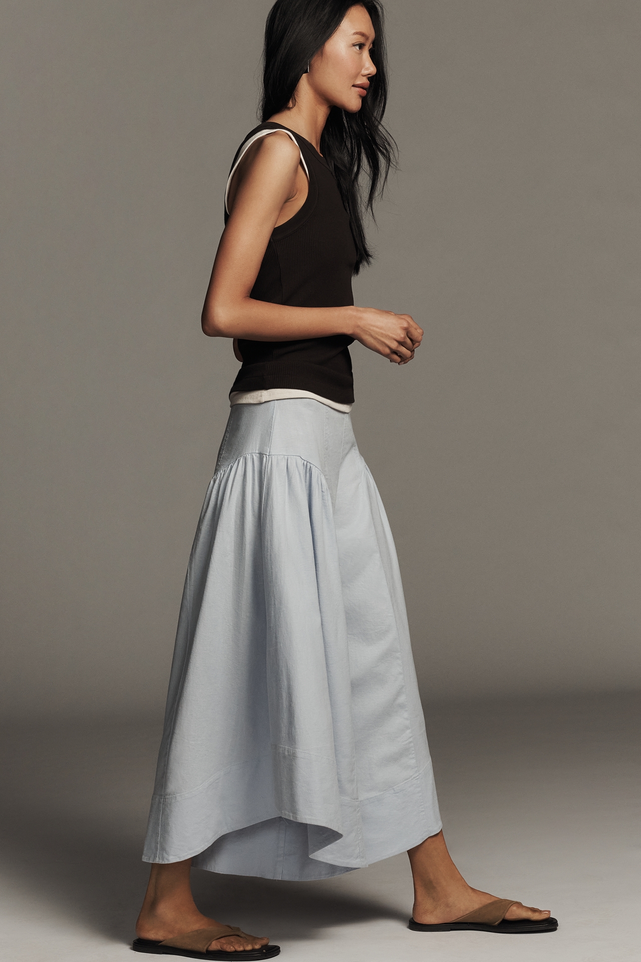 By Anthropologie Linen Extended Waist Pants