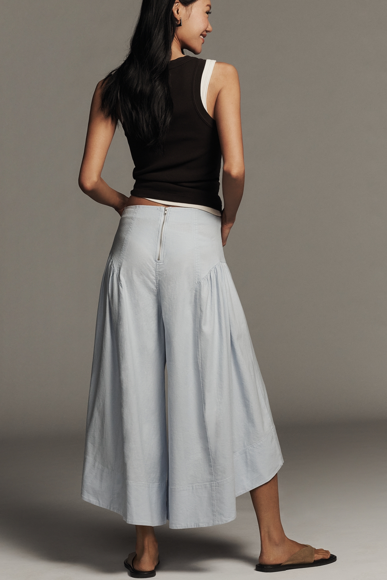 By Anthropologie Linen Extended Waist Pants