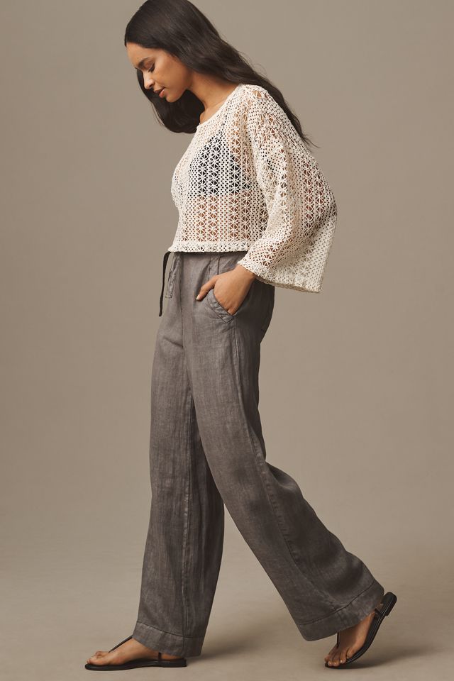 By Anthropologie Easy Linen Pull-On Pants #3