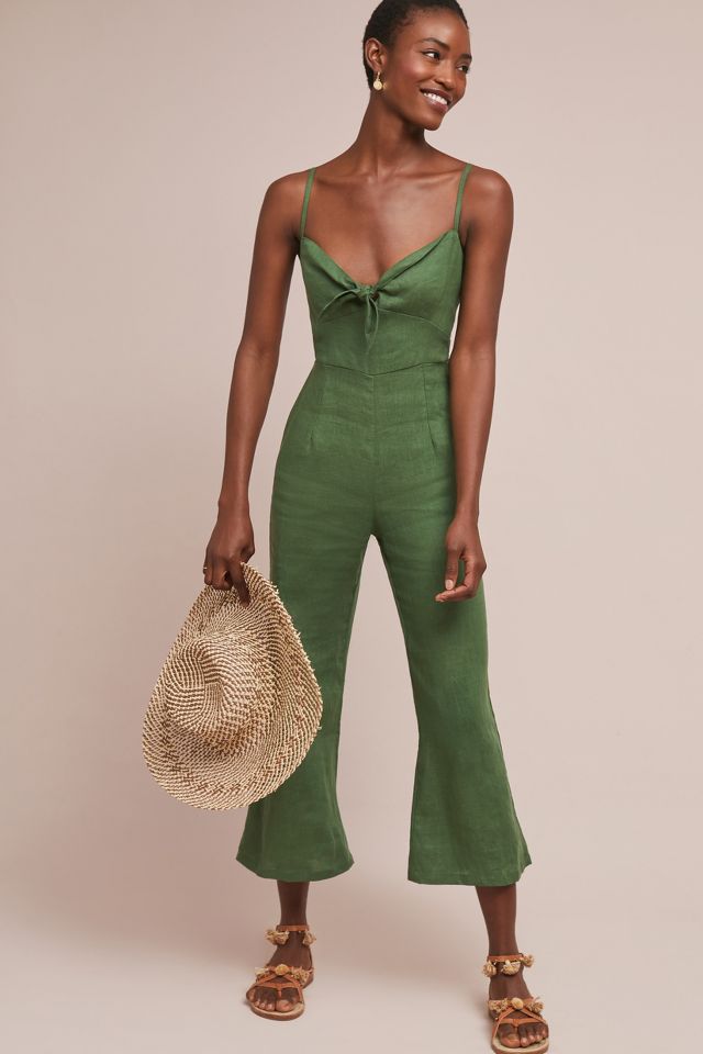 Cropped store linen jumpsuit