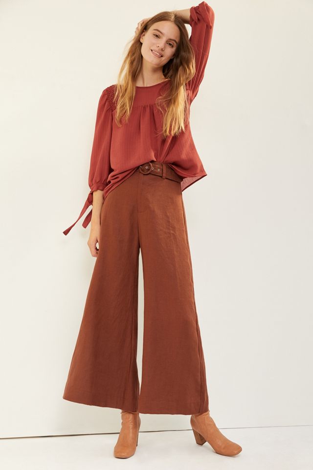 Faithfull Rose Linen Wide-Leg Pants