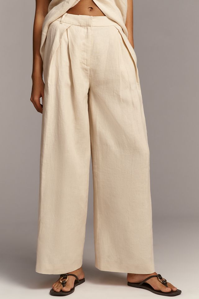Faithfull The Brand Sofia Linen Wide-Leg Trousers #1