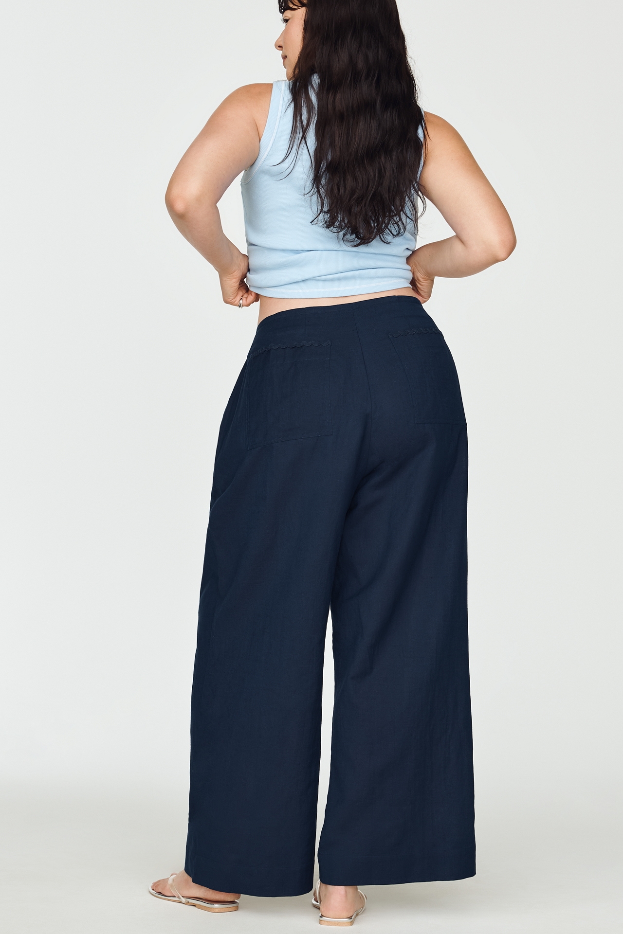 Chinti & Parker Linen Cotton Wide-Leg Pants