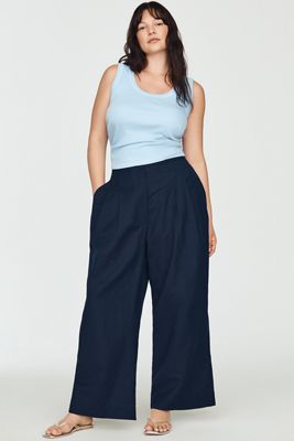 Chinti & Parker Linen Cotton Wide-Leg Pants