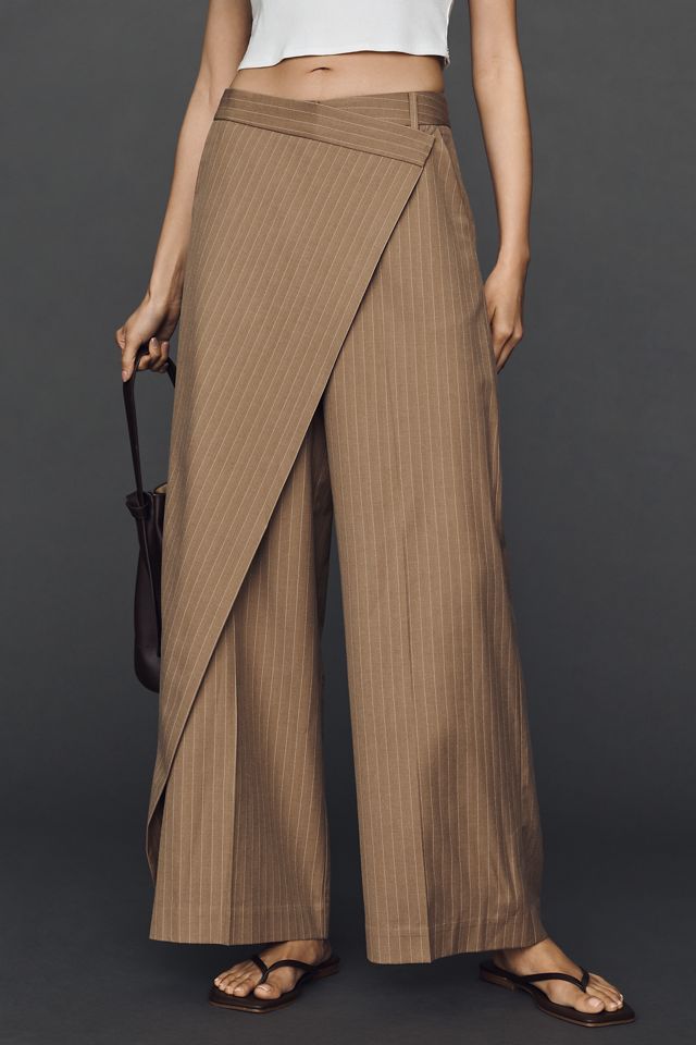 Whiteroom + Cactus Wrap Front Pinstripe Trousers #1