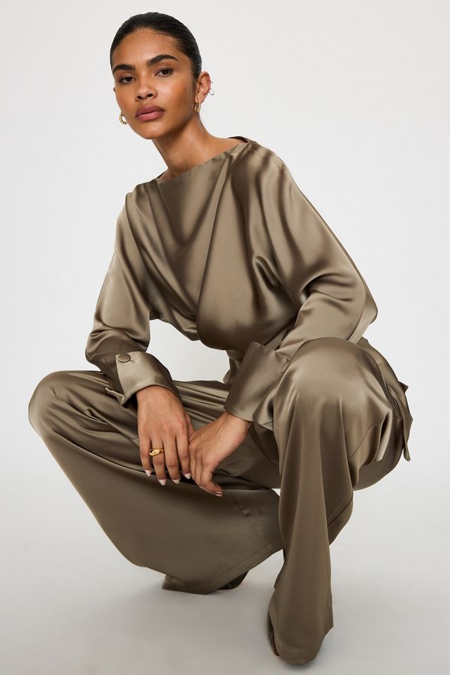 Odd Muse Satin Wide-Leg Trousers #1