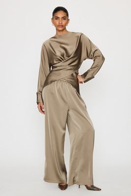 Odd Muse Satin Wide-Leg Trousers