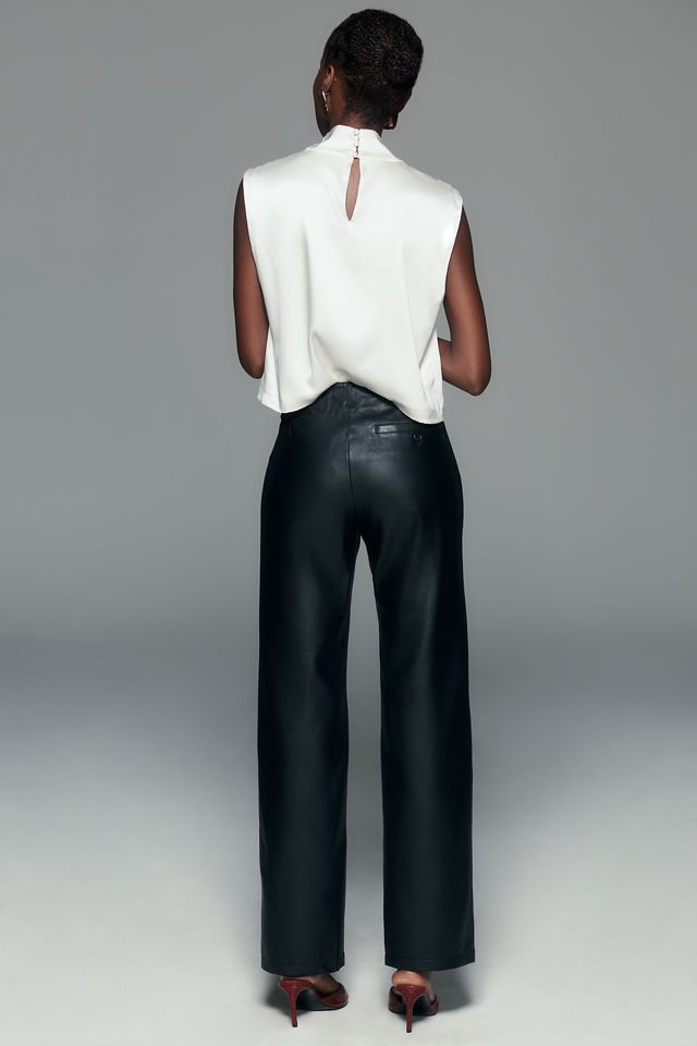 By Anthropologie Faux Leather Mid Rise Pants #3