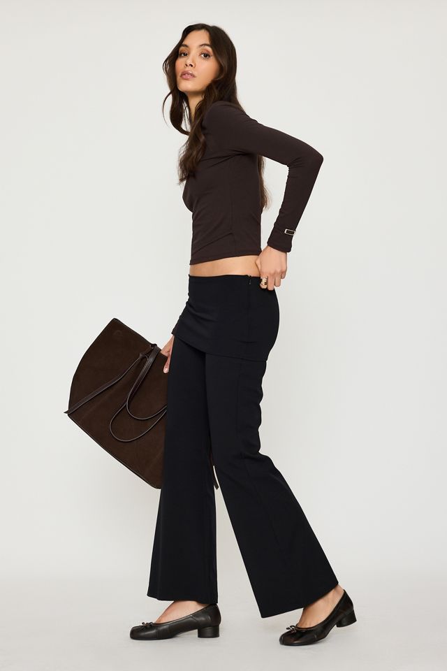Feners Encanto Fold-Over Flare Trousers #2