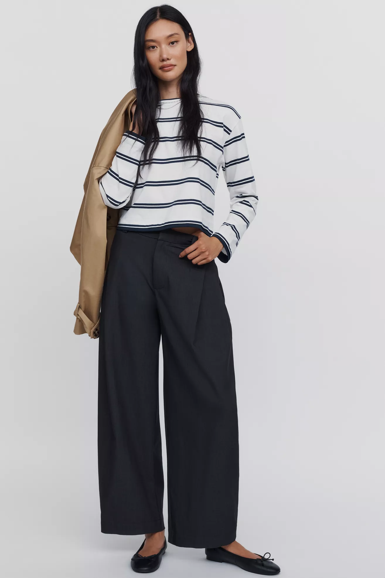 CUBIC Tailored Tapered Wide-Leg Trousers