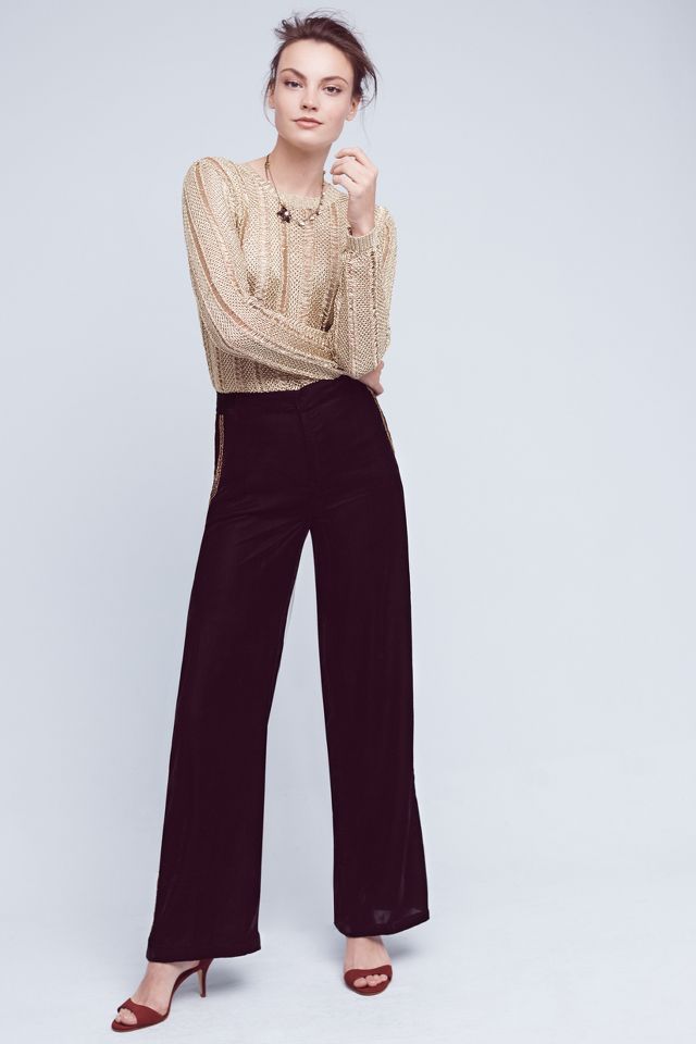 Arrow Velvet Wide-Legs | Anthropologie