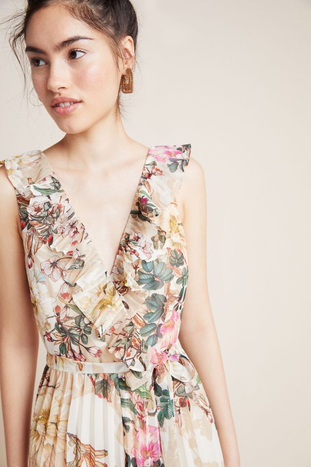 Aubrey pleated floral jumpsuit on sale