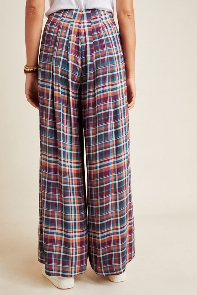 Averie Plaid Wide-Leg Pants #1