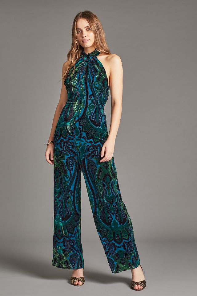 Velvet Halter Jumpsuit