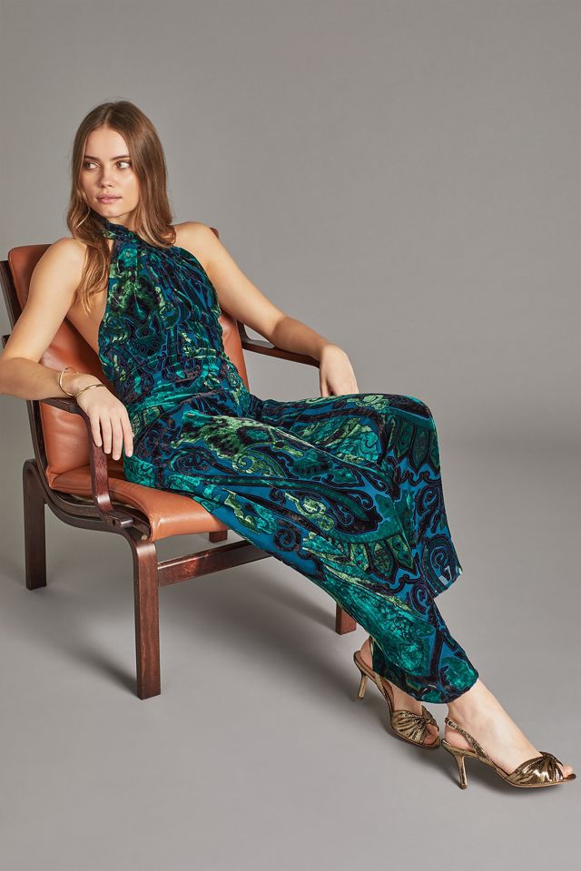 Eva Franco Velvet Halter Jumpsuit #1