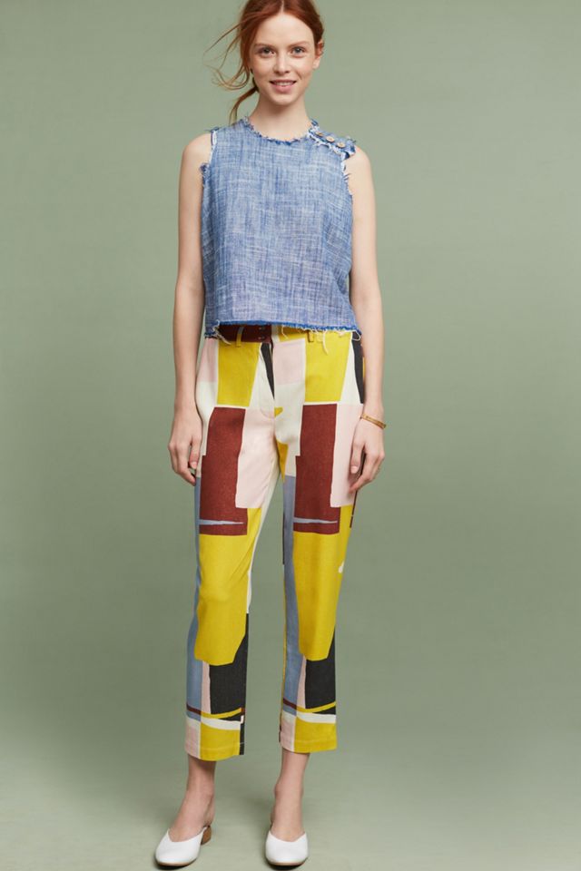Blocked Silk Trousers #1