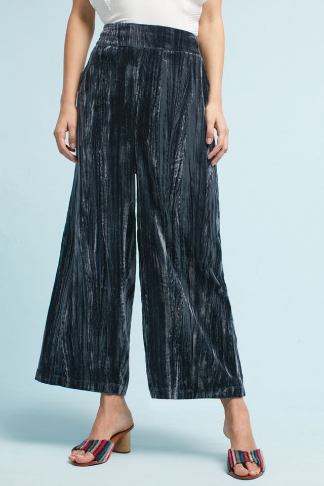 Wide-Leg Velvet Pants #1