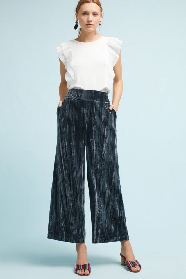 Wide-Leg Velvet Pants