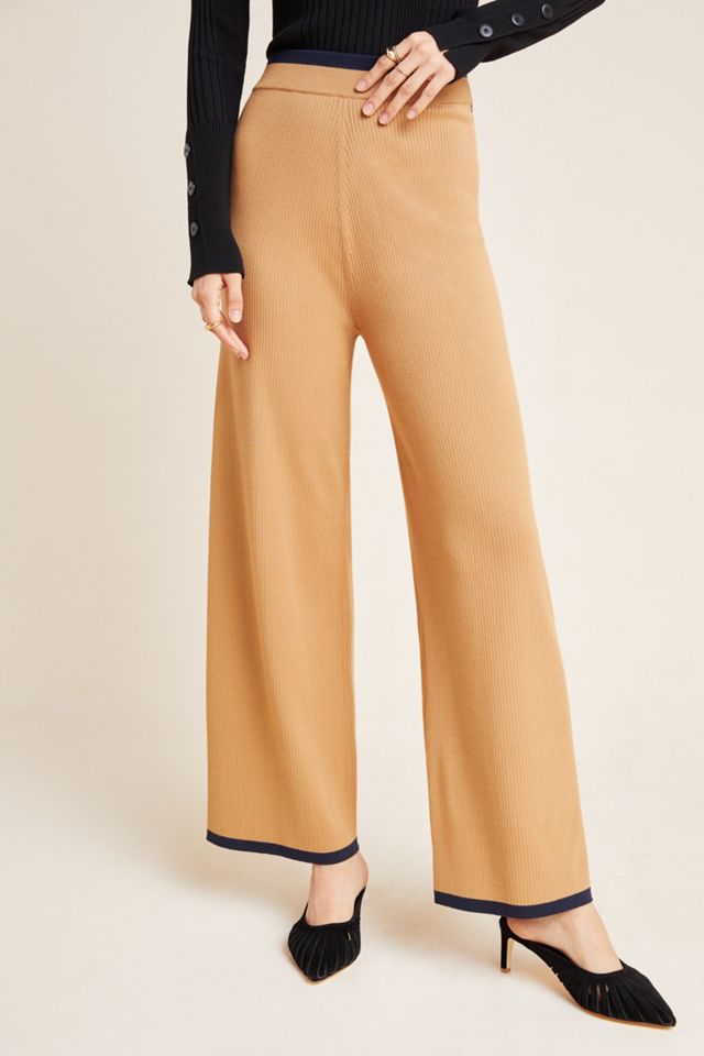Scotch & Soda Ribbed Knit Wide-Leg Trousers #3