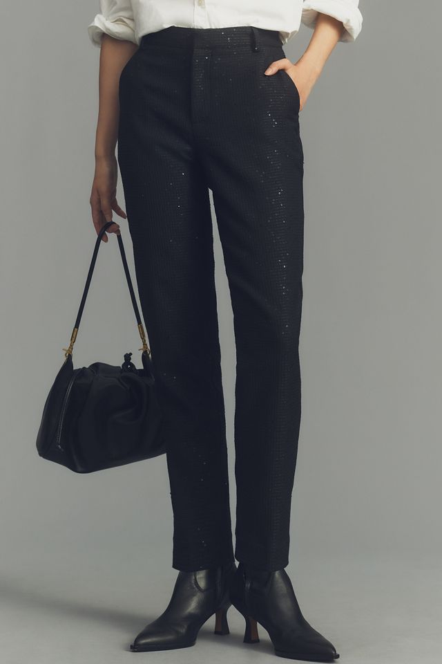 Scotch & Soda Lowry Mid-Rise Slim Sequin Trousers #1