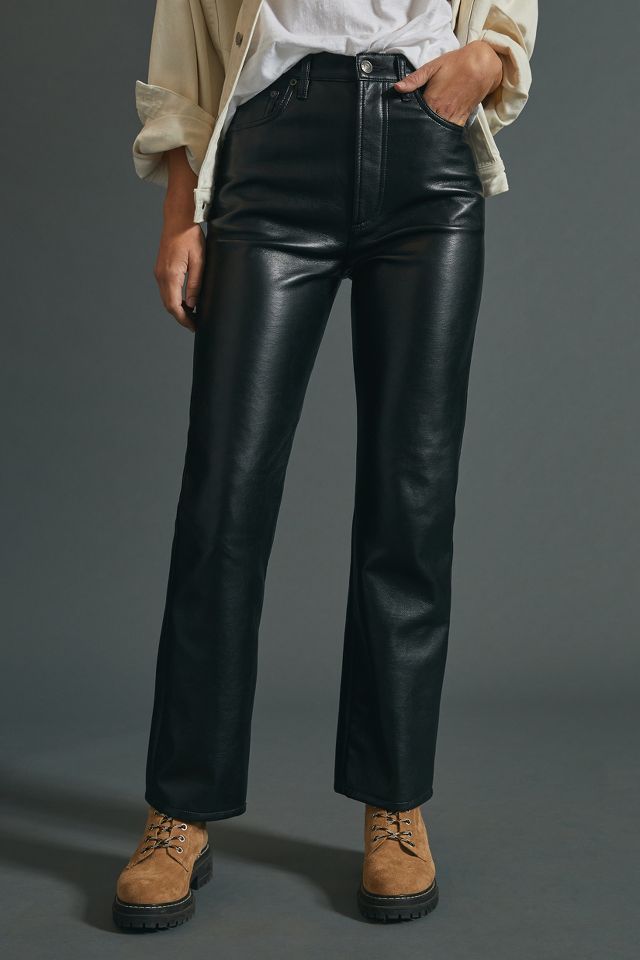 AGOLDE Ultra High Rise Straight Leather Pants