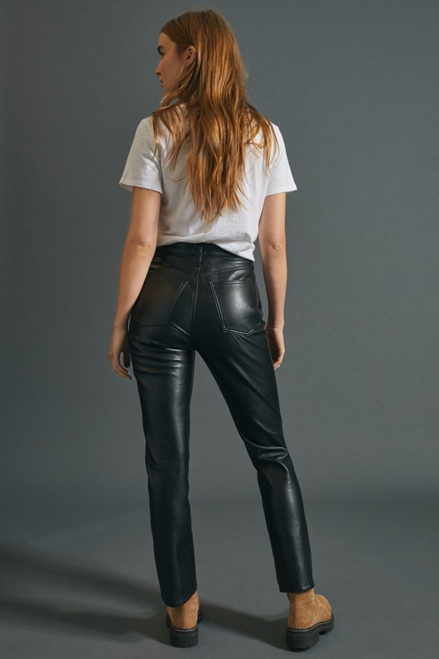 AGOLDE Ultra High Rise Straight Leather Pants