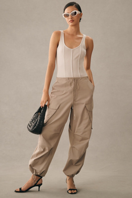 Ginerva cotton-poplin wide-leg cargo pants