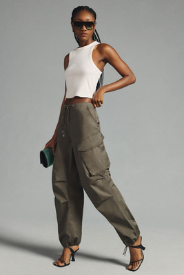 Agolde Ginerva Cargo Pants In Caviar In Beige