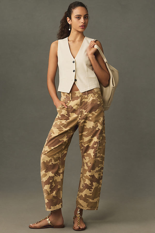 Citizens Of Humanity Marcelle Camo Cargo Barrel Pants In Multicolor