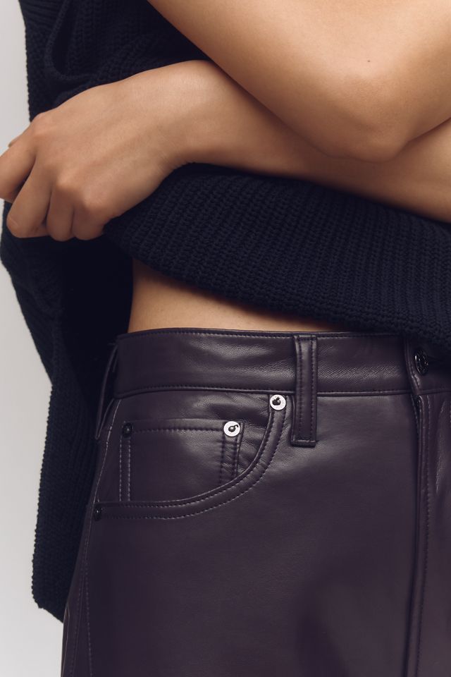 AGOLDE Luna Pieced Leather Barrel Pants #3