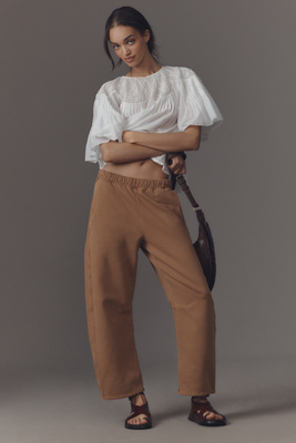 Citizen Of Humanity Miro Barrel-leg Sweatpants In Beige