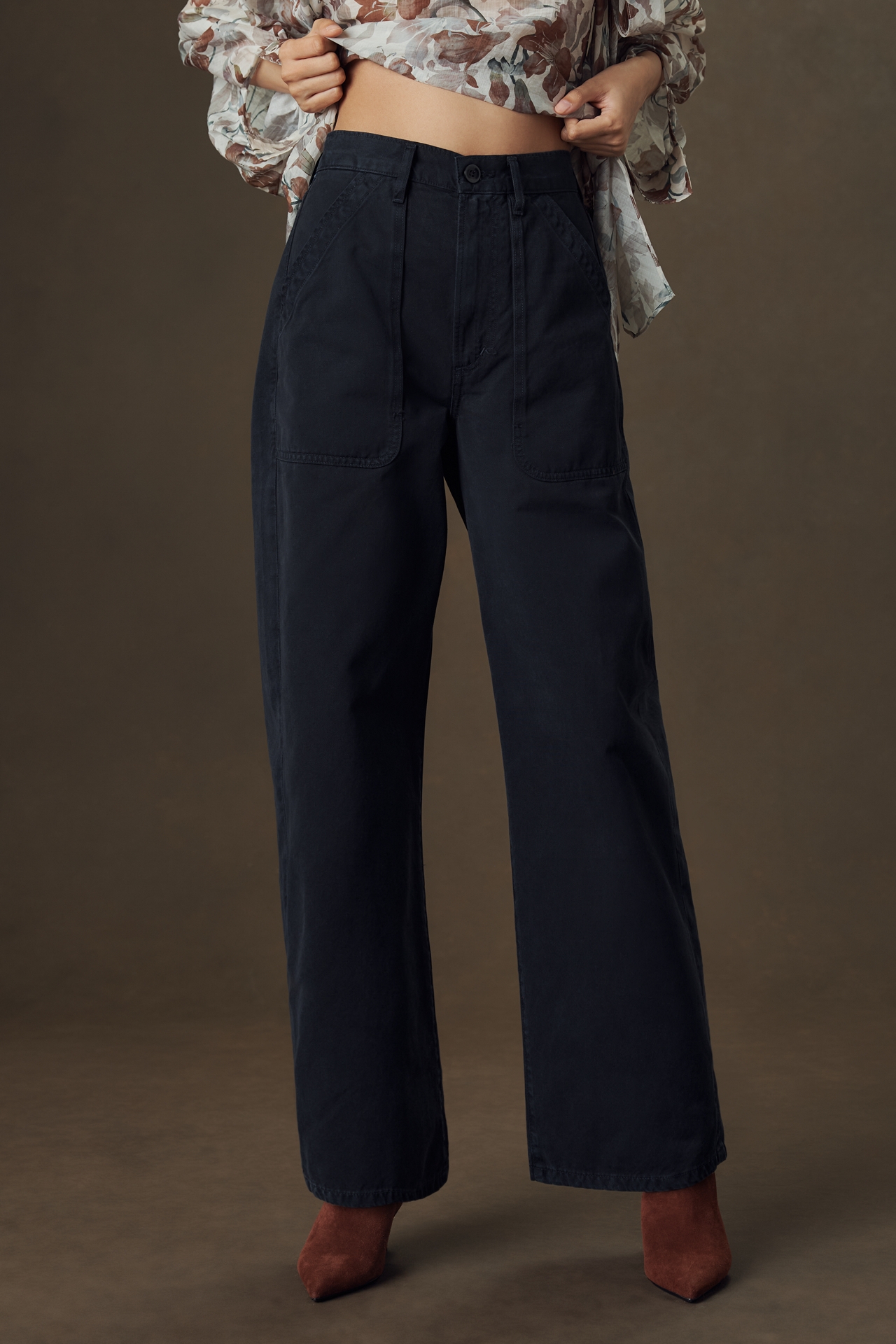Citizens of Humanity Ayla Cargo High-Rise Wide-Leg Pants
