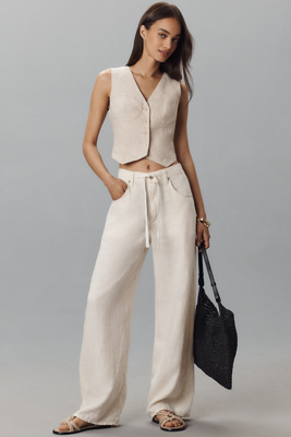 Shop Citizens Of Humanity Brynn Linen Drawstring Trouser Pants