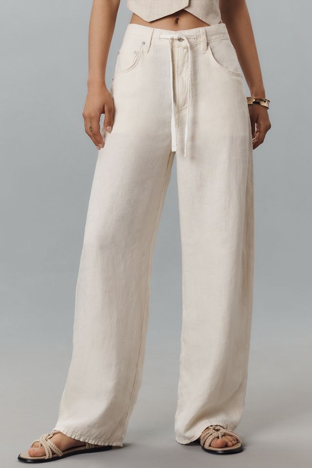 Citizens of Humanity Brynn Linen Drawstring Trouser Pants #1