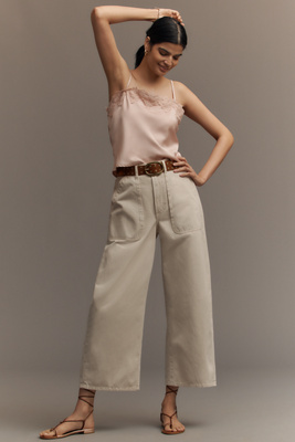 Citizen Of Humanity Ayla Raw Hem High Waist Baggy Crop Wide Leg Jeans In Neutral