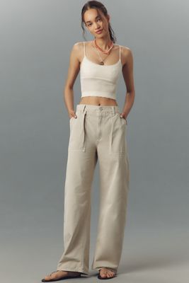 AGOLDE Sefton Cotton Curved-Leg Pants