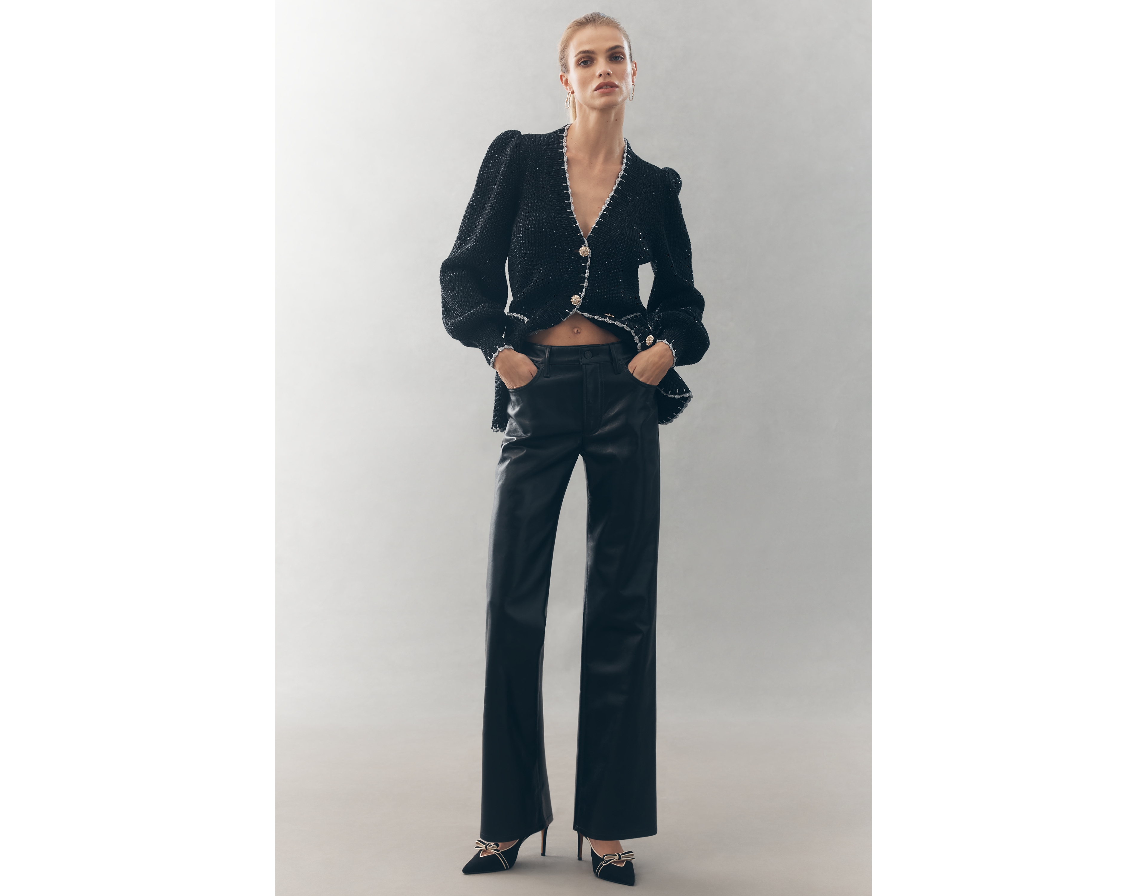 Citizens of Humanity Genova Leather Low-Rise Bootcut Pants