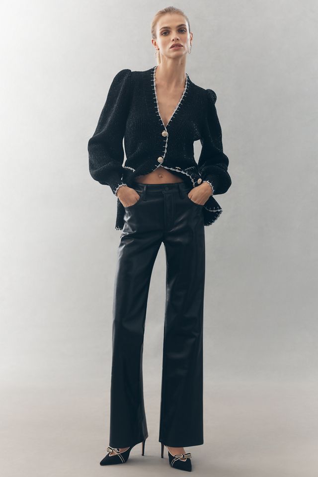 Citizens of Humanity Genova Leather Low-Rise Bootcut Pants