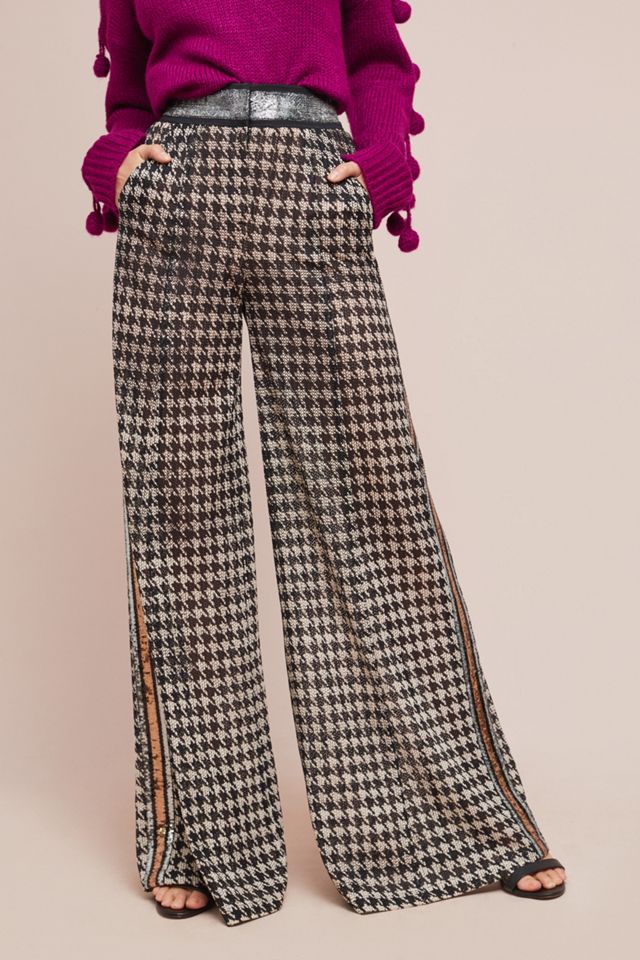 Byron Lars Houndstooth Wide-Leg Pants #3