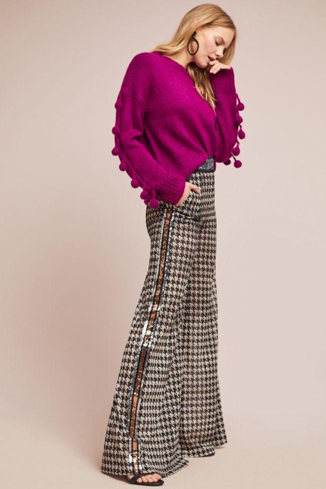 Byron Lars Houndstooth Wide-Leg Pants #4