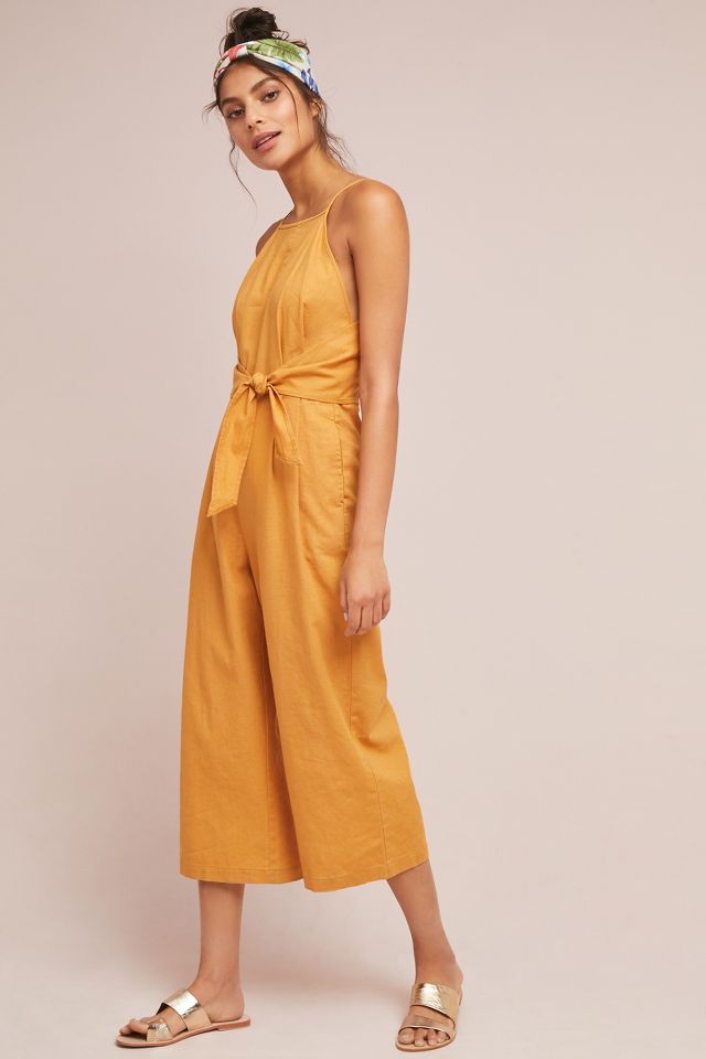 Anthropologie yellow sale jumpsuit