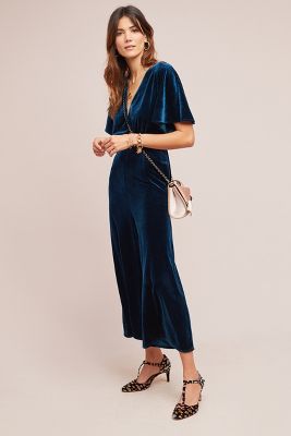 anthropologie velvet overalls