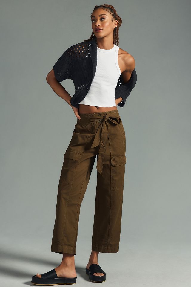 Tie waist hot sale cargo pants