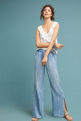 Cloth & Stone Smocked Waist Wide Leg Coordinating Pull-On Pants