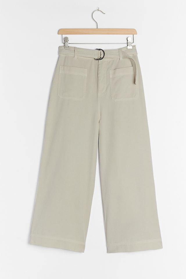 BELTED CHINO PANTS - Stone