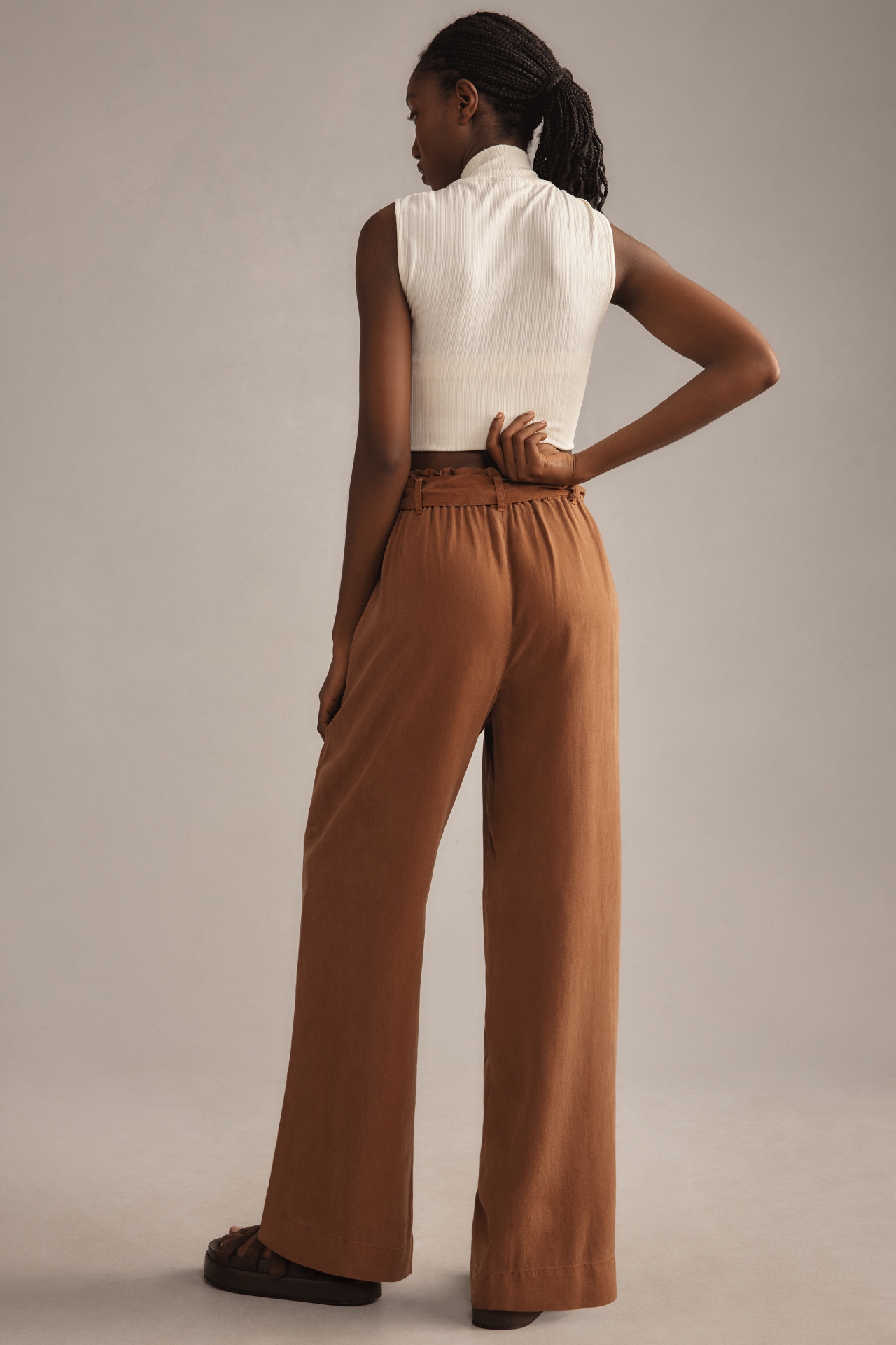 Cloth & Stone Ruffle-Waist Wide-Leg Pants