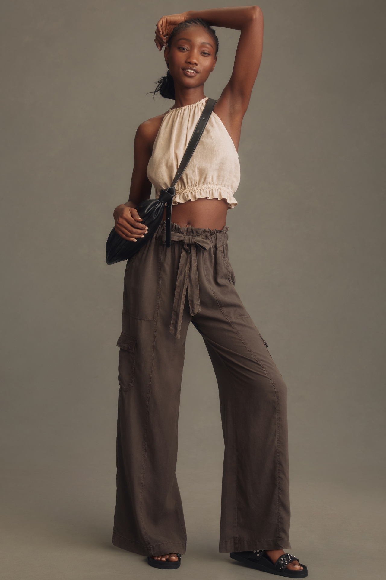 Cloth & Stone High-Waist Wide-Leg Cargo Pants